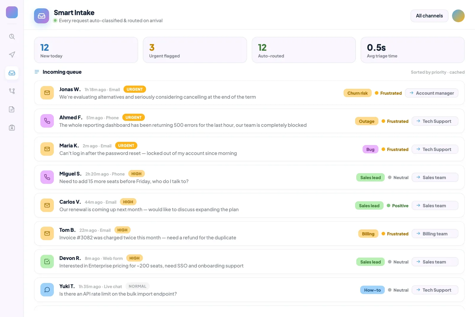 Vibecode ile üretilmiş talep sınıflandırma ekranı